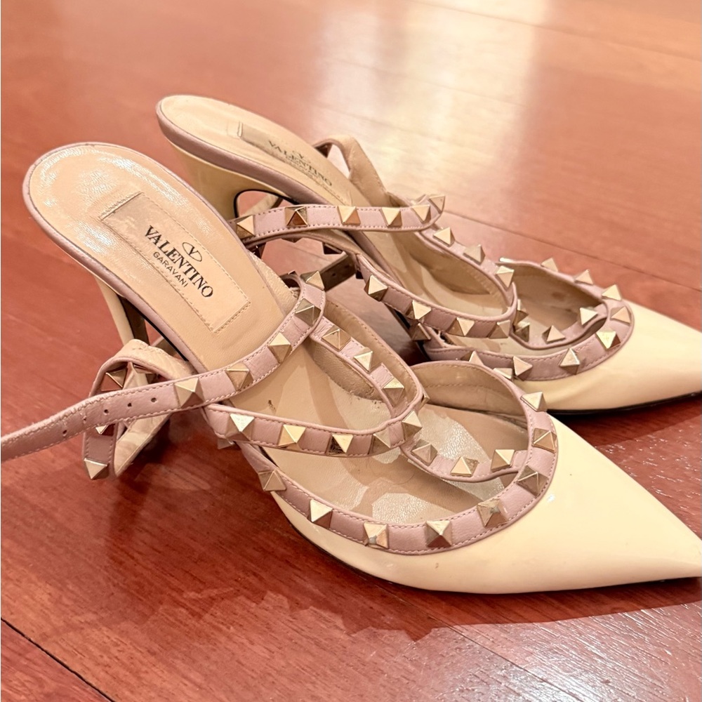 Valentino Women's Beige Studded Heels